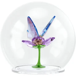 Idyllia Sfera in Vetro con Farfalla e Fiore